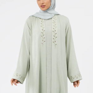 Loop Button Blue Abaya
